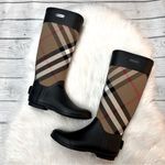 Burberry Black and Brown Plaid Rain Boots Photo 2
