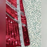 BEBE Women's Sleeveless Glitter Sequin Tank Tops Shimmer Vest Tops Glitter SMALL Red Photo 3