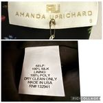 Amanda Uprichard  100% Silk Deep V Floral Mini Dress Black Puff Sleeve Small NEW Photo 12