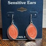 Beautiful Sensitive Ears Coral Swirl Color Earrings Orange Photo 1