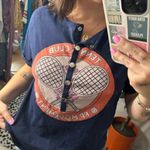 Free People Movement Tennis Club Henley Graphic Tee Navy Photo 1