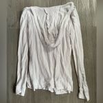 Chaser  White Vintage Hooded Waffle Knit Surplice Thermal Long Sleeve Size Small Photo 4