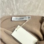 Aya Muse Tipo Mini Dress Women's Small Beige Cowl Neck Open Back Halter $650 Tan Photo 4