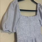 J.Crew  Squareneck Smocked Cotton Voile Top in Gingham Size Small Photo 3