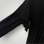 COS  Black V-Neck Draped Midi Dress XS/S Long Sleeve Elastic Waist Photo 7
