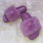 Charlotte Russe  Fur Slides With Rhinestones On The Side Photo 0