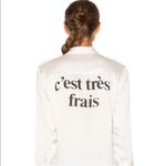 MOTHER Off White The Cadet It's Very Cool French Button Down Shirt 100% Silk XS Photo 2