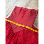VINTAGE Chia 100% leather corset and lace strapless dress, 80s/90s size 4 Red Photo 10