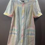 Vintage pastel striped house coat size sm/med Pink Photo 3