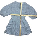 Madewell NWT  Women's Size 12 Blue Splitneck Mini Dress Summer Linen Photo 5