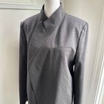MM.LaFleur NWT Oliver Gray Melange Large Wool Angled Open Front Blazer Women's Photo 4