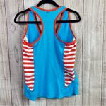 Nike Dri-Fit Women's Blue Tank Top with Orange Stripes Photo 4