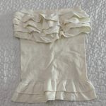 Women size small seamless Cream Ruffled Tube Top Photo 0