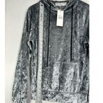 Emma & Sam LF  Silver Crushed Velvet Hoodie XS NWT Photo 6