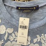 Pankaj & Nidhi at Anthropologie NWT Floral Appliqué Blanche Tee XS bloomcore Blue Photo 8