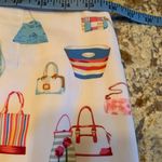 Skirtin Around Womens White Purse Print Pencil Straight Skirt Sz 6 Photo 6