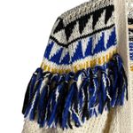 Mother The Fringe Cardigan Sweater The Tassel Is Worth The Hassel Size Small Blue Photo 6