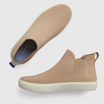 Rothy's The Chelsea Camel Pull On Ankle Boots Beige Knit Slip Photo 0