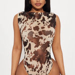 Cow print body suit Brown Photo 0