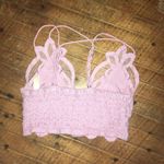 Free People  Adells longline pink lacy v-neck strappy bralette Photo 2