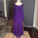 Women’s Purple Chiffon 3 Piece Pants Suit Mother of the Bride Plus Size 16 NEW Photo 5