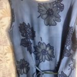 Vtg Ship n Shore Maxi Dress Blue Floral Paisley Border Size Large‎ Made in USA Photo 9