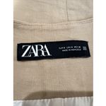 ZARA  Linen Cotton Blend Tan Vest Size Small Button Front Lined Classic Career Photo 2