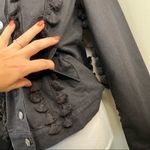 Free The Roses Black Jean Jacket With Tassels Button Front NEW Size S Photo 5