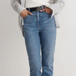 Madewell The Momjean Basley Wash High Rise Tapered Jeans Blue 27 Photo 0