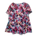 Torrid  size 2 2x multicolor floral twist front top short sleeve shirt bright fun Photo 3