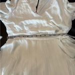 Lulus Embrace Your Beauty Ivory Pleated Long Sleeve Skort Romper Chiffon Large Photo 8