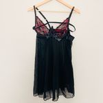 Yandy Bundle of Two Lingerie Sets - Red Lace Babydoll & Black Satin Chemise L/XL Photo 5