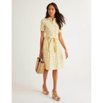 Boden Anastasia Shirtdress US 12R Lemon Pomegranate Fit & Flare Dress Cotton White Size 12 Photo 10