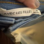 Avec Les Filles  Flat Front High Rise Wide Leg Jeans Med Blue Wash Denim 26 NWOT Photo 8