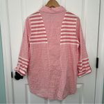 Peck & Peck  pink & white striped cotton stretch button down shirt size medium M Photo 4