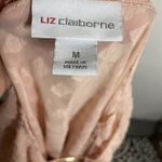 Liz Claiborne  Blush‎ Pink Sheer Chiffon Blouse M Romantic Boho Long Sleeve Photo 6