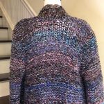 Anthropologie  MOTH Chunky Knit Multicolor Open Cardigan With Lined Pockets Sz LG Photo 5