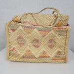 Vintage Woven Straw Seagrass Picnic Basket Bag Cotton Lined Beach Summer Day Out Photo 11