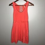 Free People  coral mini ruffle skater A-line dress Photo 2