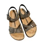 Cushionare Cushionaire Sandals Women Brown Footbed Slingback Buckle Open Toe Size 8 Wide Photo 0