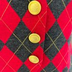 Positive Attitude US 4 American VINTAGE 80s Red Argyle Plaid Dicky Bib Vest Top Photo 5