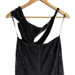 ROTATE Birger Christensen Isha Metallic Black Cut Out Halter V Photo 9