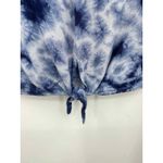Y2K 90s Grunge D&Kade Crop Shirt Teen Large Blue Rayon Tie Dye Tie Waist Pocket Photo 2