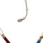 Brooks Brothers Enamel Bar Necklace Goldtone Red White Blue Photo 4