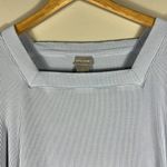 Chico's  Blue Square Neck Ribbed Blouse Photo 2