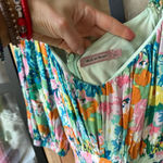 Pink Lily Vici romper colorful floral print off shoulder puff pleats vneck tropical Photo 2