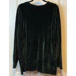 Karen Scott Sweater 3X Green V Neck Plush Velvet Long Sleeve Blouse Pullover # Photo 1