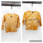 Harley Davidson tie dye orange cropped 3 quarter sleeve shirt Size L Photo 1