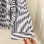 Everlane  The Woven PJ Top Boxy Cotton in Blue Pinstripes Size M NWT Photo 2