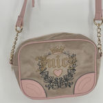 Juicy Couture Heritage Bowler Bag Purse Cafe & Pink Velvet Velour New NWT Photo 0
